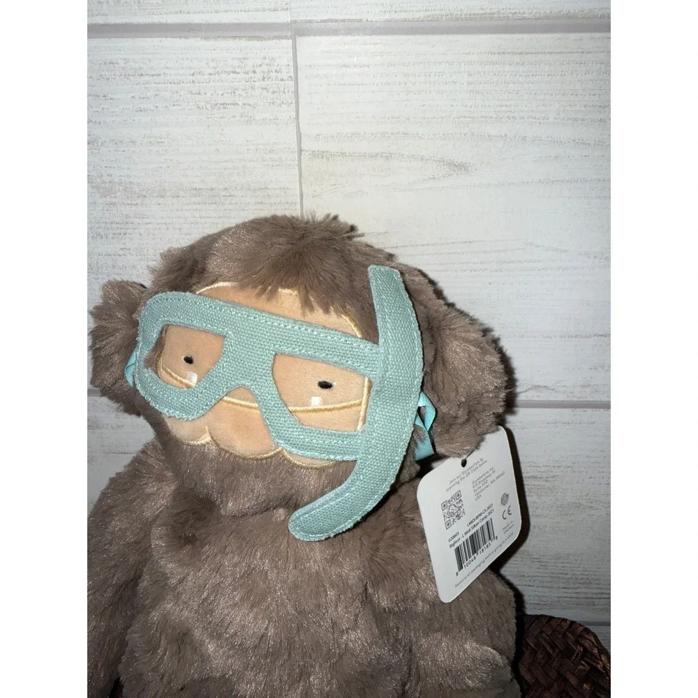 Slumberkins Bigfoot Snorkel Camp Slumberkins Brown‎ Plush Toy With Fins NWT